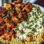Buffalo Garlic Chicken Bites with Creamy Ranch Cajun Alfredo Pasta Recipe