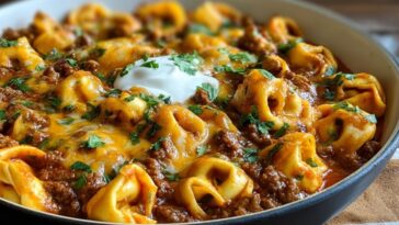 Cheesy Beef Enchilada Tortellini