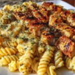 Cheesy Rotini with Garlic Parmesan Chicken Easy Pasta Dinner