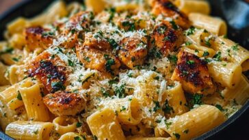 Garlic Butter Chicken with Rigatoni and Parmesan
