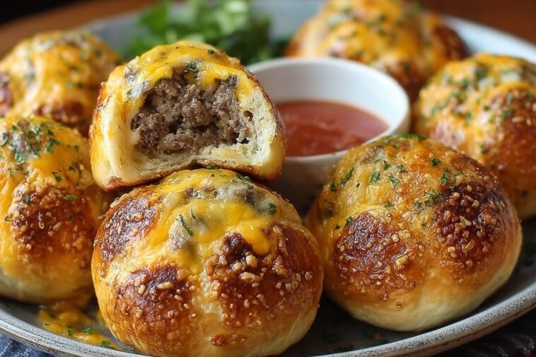 Garlic Parmesan Cheeseburger Bombs