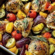 Insanely Good One-Pan Herb Chicken & Roasted Veggie Bake