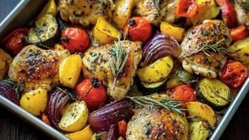 Insanely Good One-Pan Herb Chicken & Roasted Veggie Bake