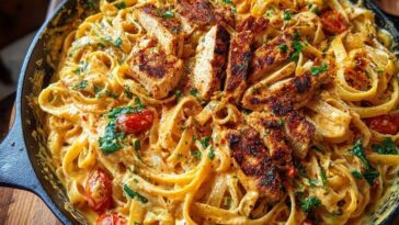 One-Pan Creamy Sweet and Spicy Cajun Chicken Pasta
