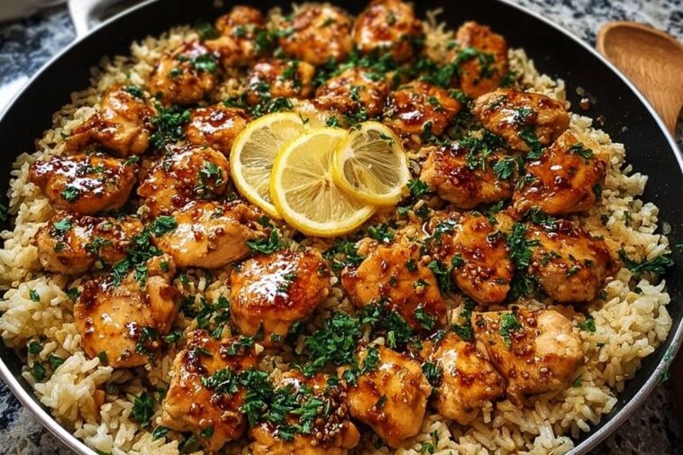 One-Pan Honey Butter Garlic Chicken & Rice
