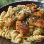 Parmesan Chicken Bites with Smoky Cajun Alfredo Gemelli Recipe