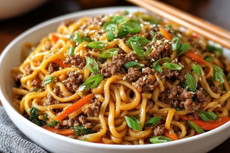 Simple Asian Ground Beef Noodles Recipe Ready in Minutes